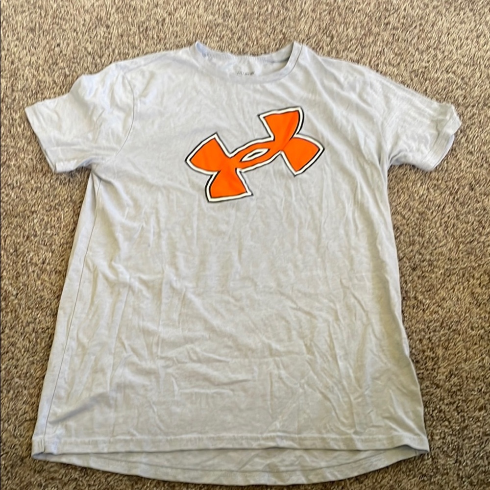 Under Armour Youth Gray T-Shirt with Orange Logo